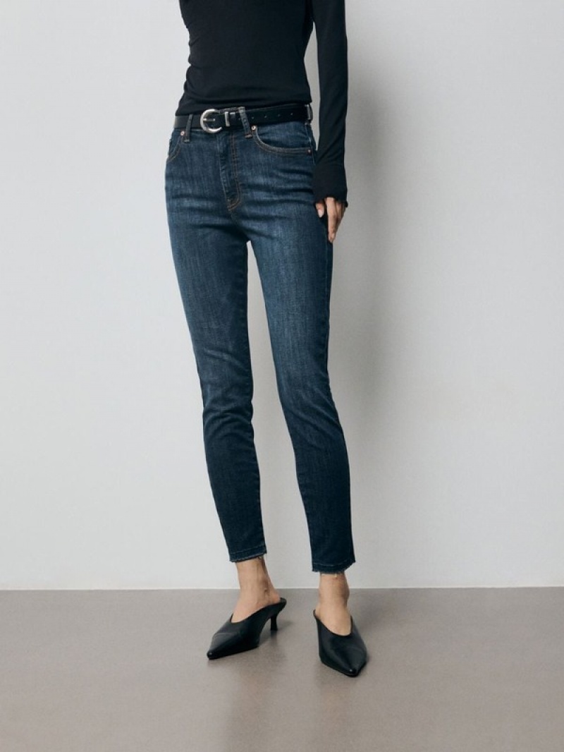 Navy Reserved Sculpt Women's Jeans | ISFV-74098