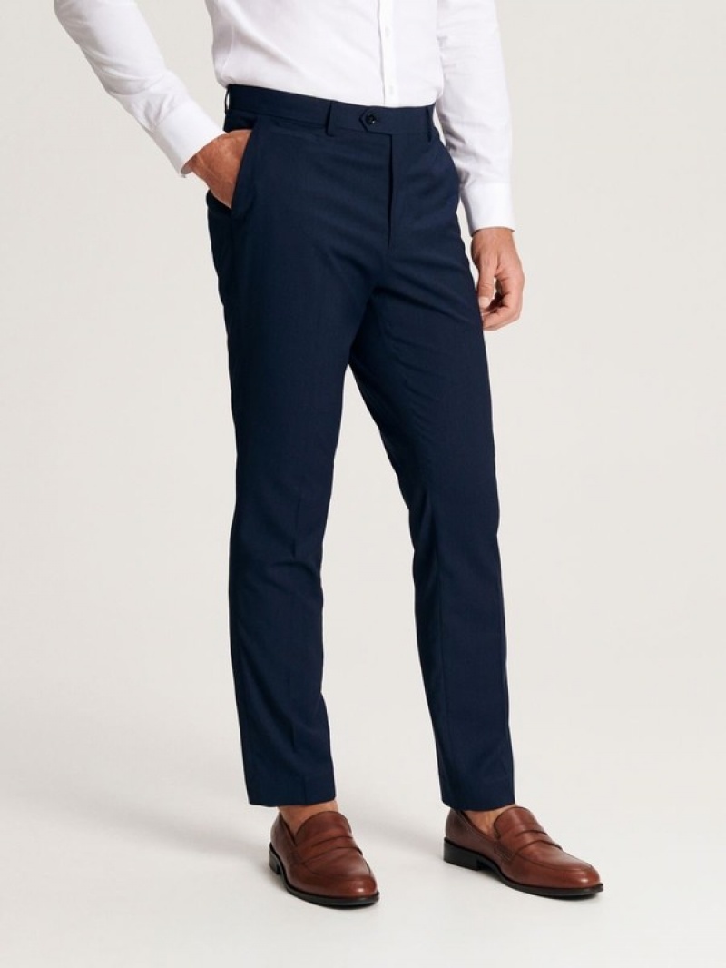 Navy Reserved Slim Fit Men's Suits | YVAQ-82764