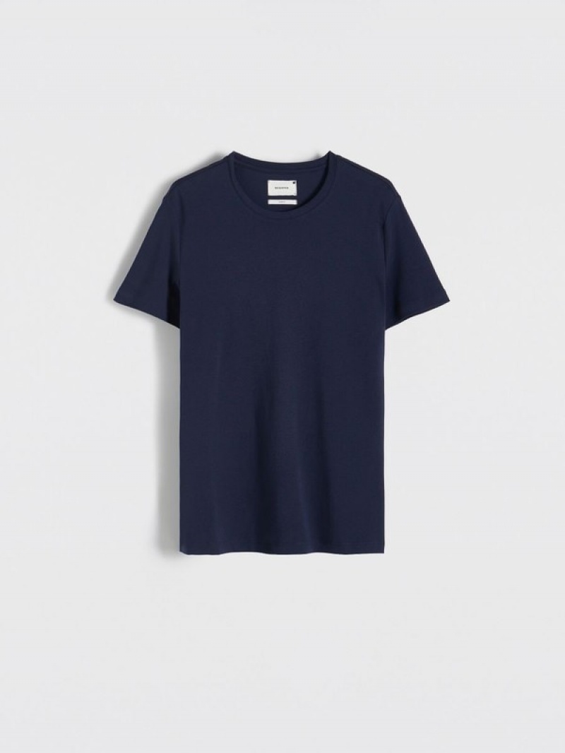 Navy Reserved Slim Fit Men's T-shirts | ISDE-13046