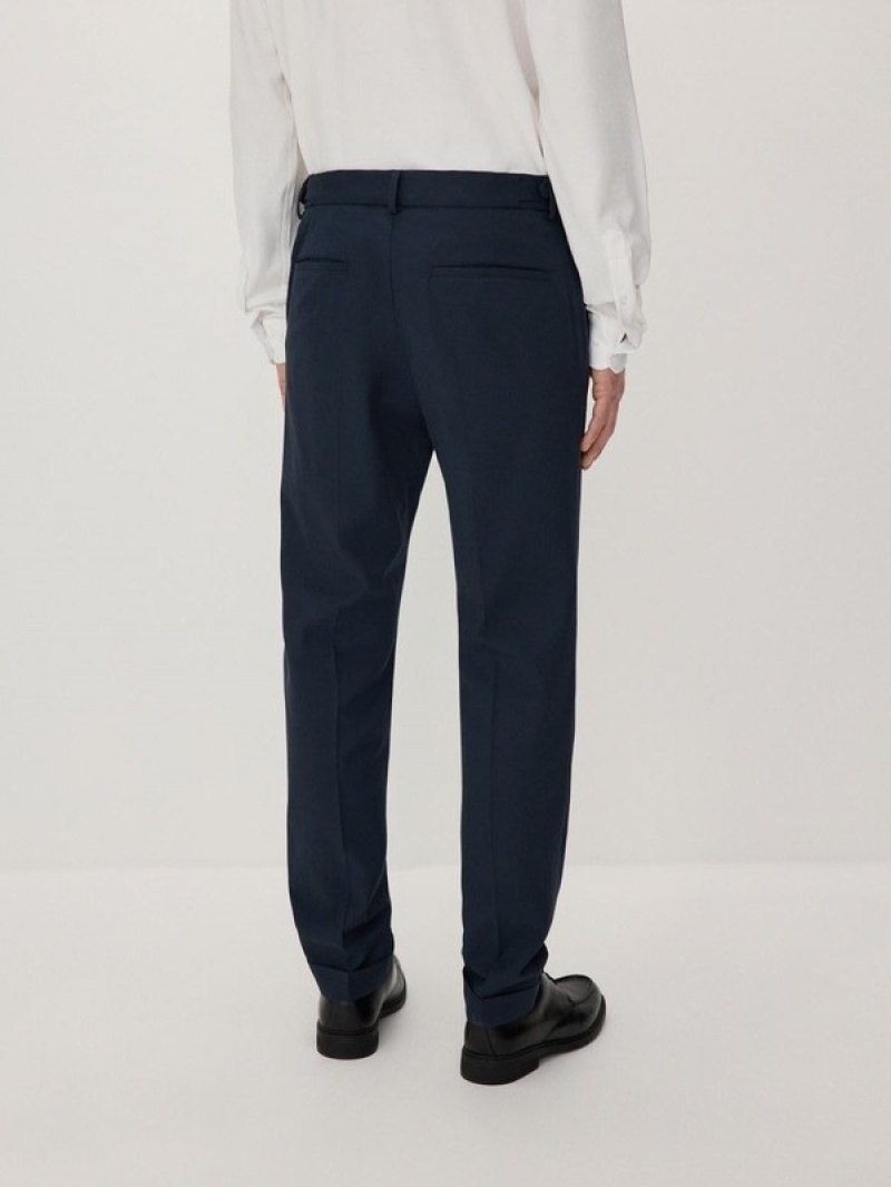 Navy Reserved Slimlyocell Blend Men's Trousers | XECD-04327