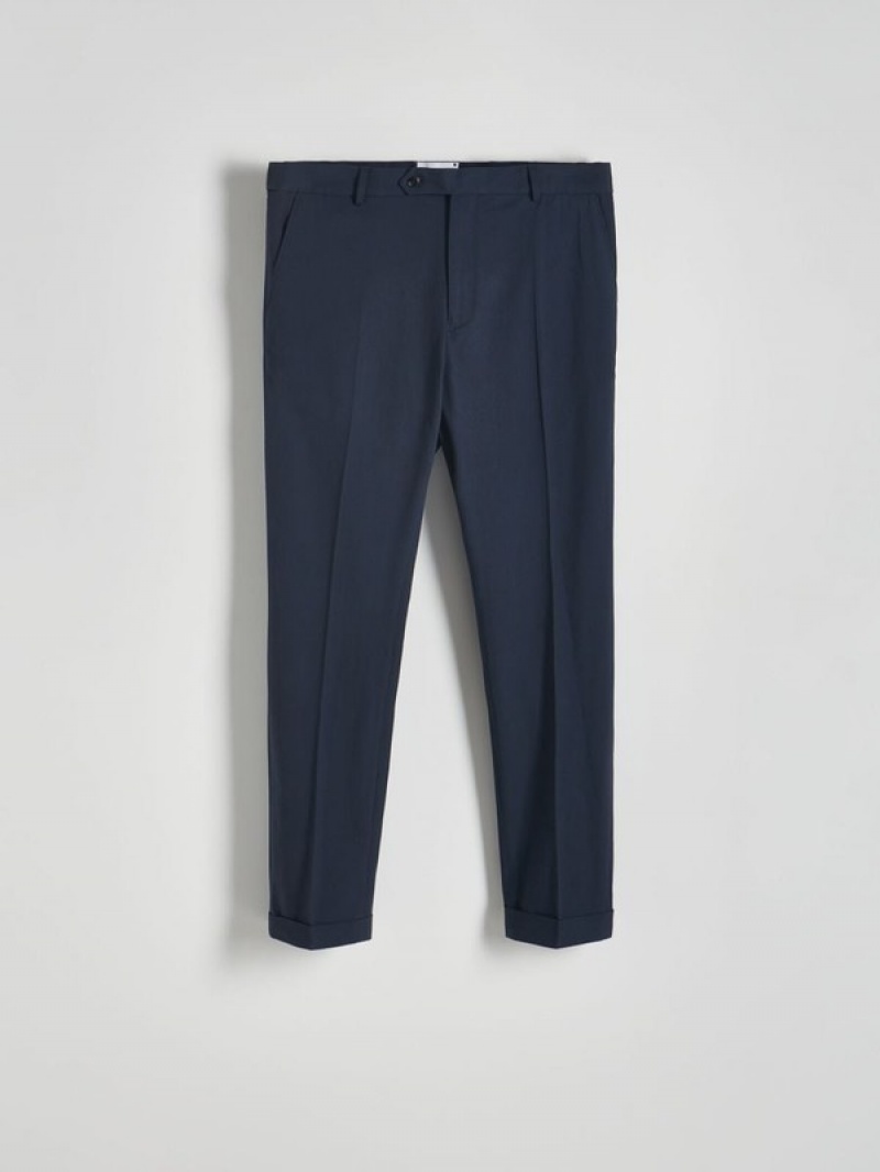 Navy Reserved Slimlyocell Blend Men's Trousers | XECD-04327