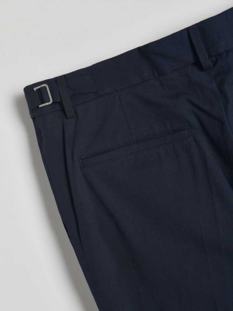 Navy Reserved Slimlyocell Blend Men's Trousers | XECD-04327