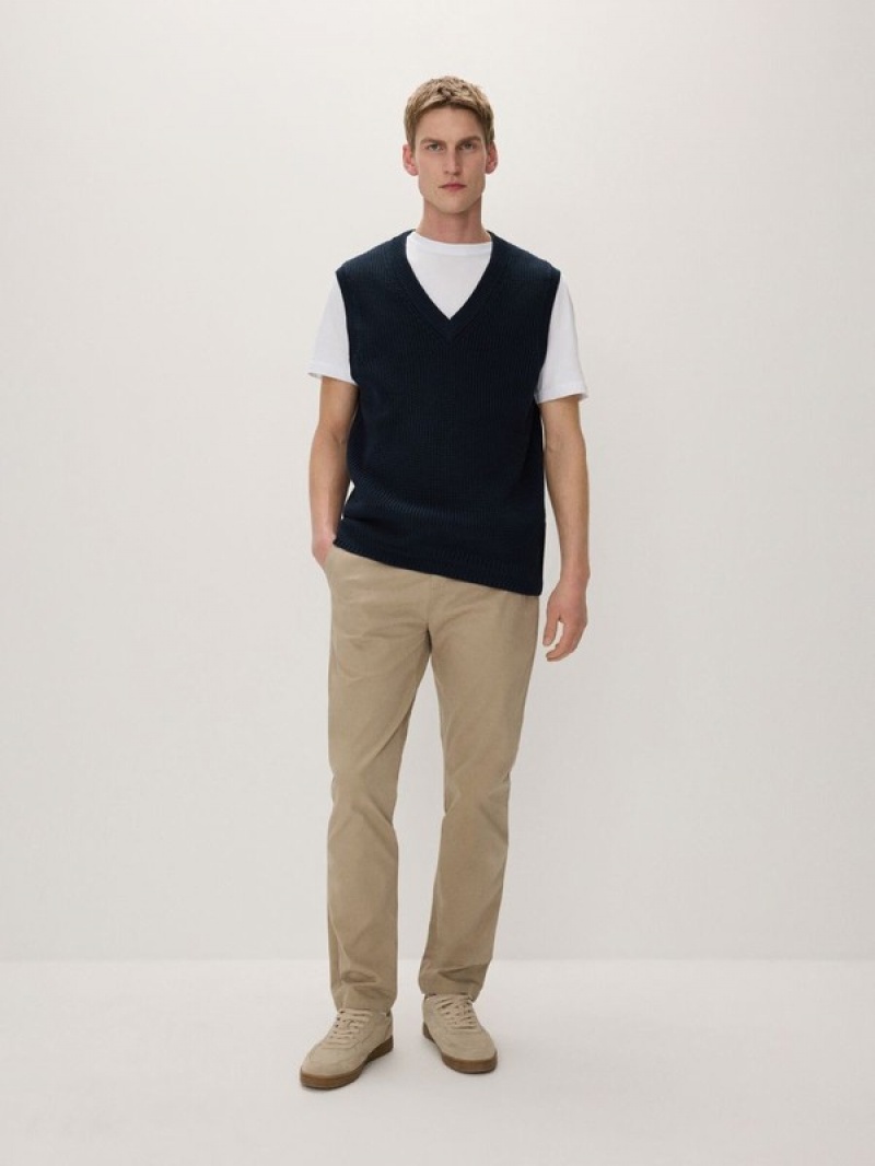 Navy Reserved Sweater Men's Vests | YHZL-75936