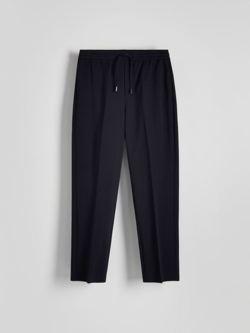 Navy Reserved Wide Leg Men's Trousers | ATJB-48397