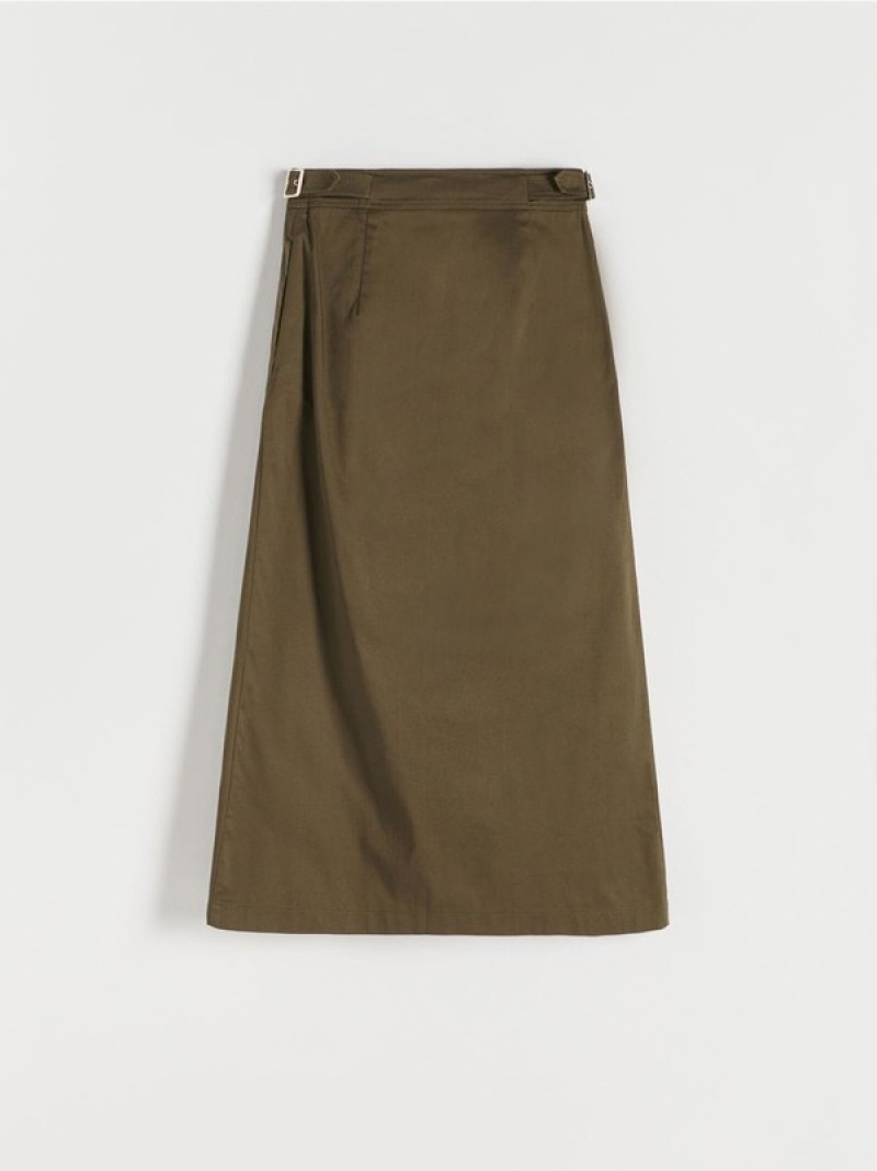 Olive Reserved Adjustable Waist Women's Skirts | CTRV-19704