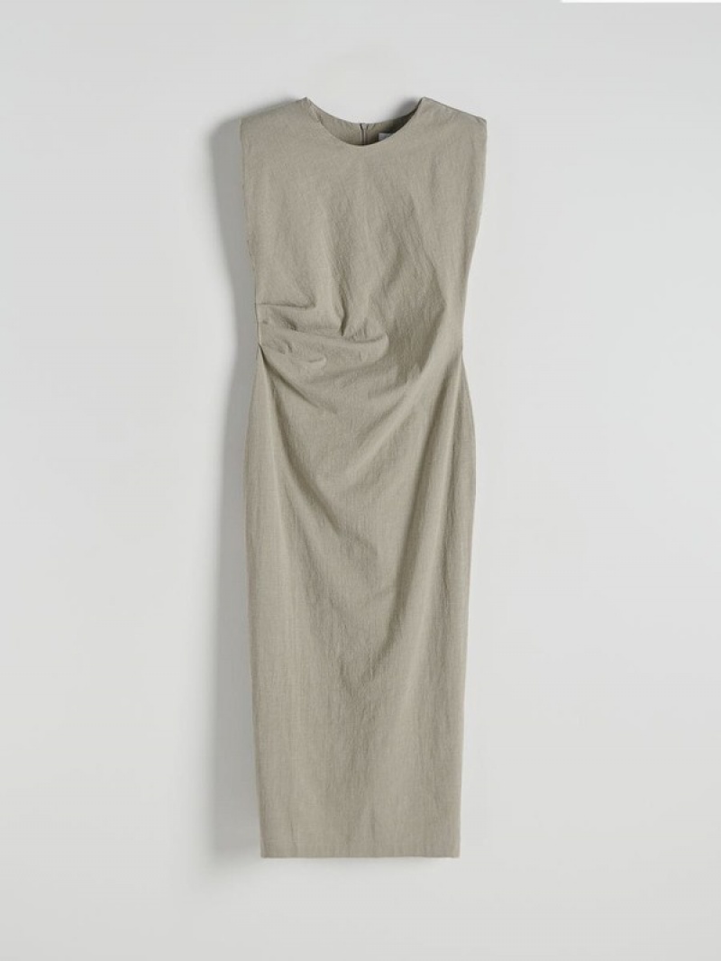 Olive Reserved Draping Women's Dress | IQWU-89640