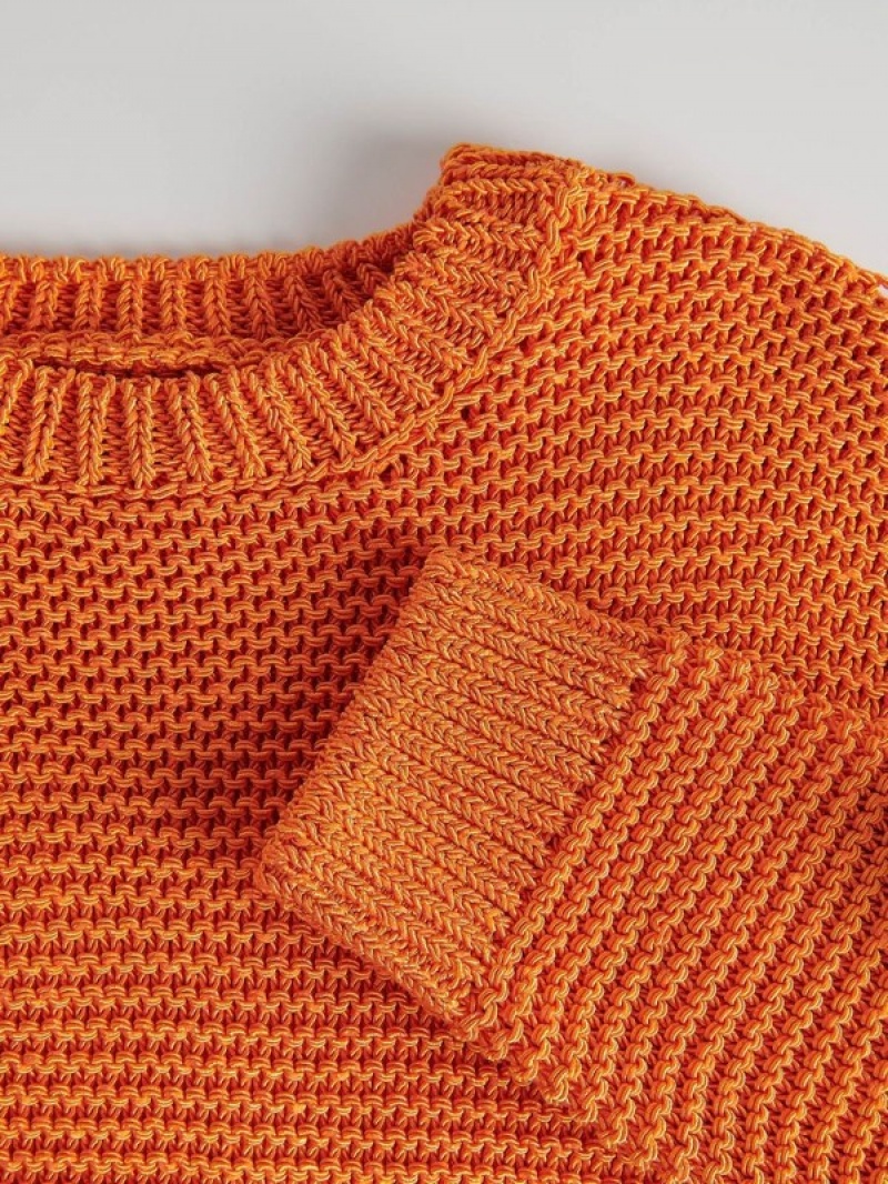 Orange Reserved Structural Knit Women's Sweaters | PXCQ-79403