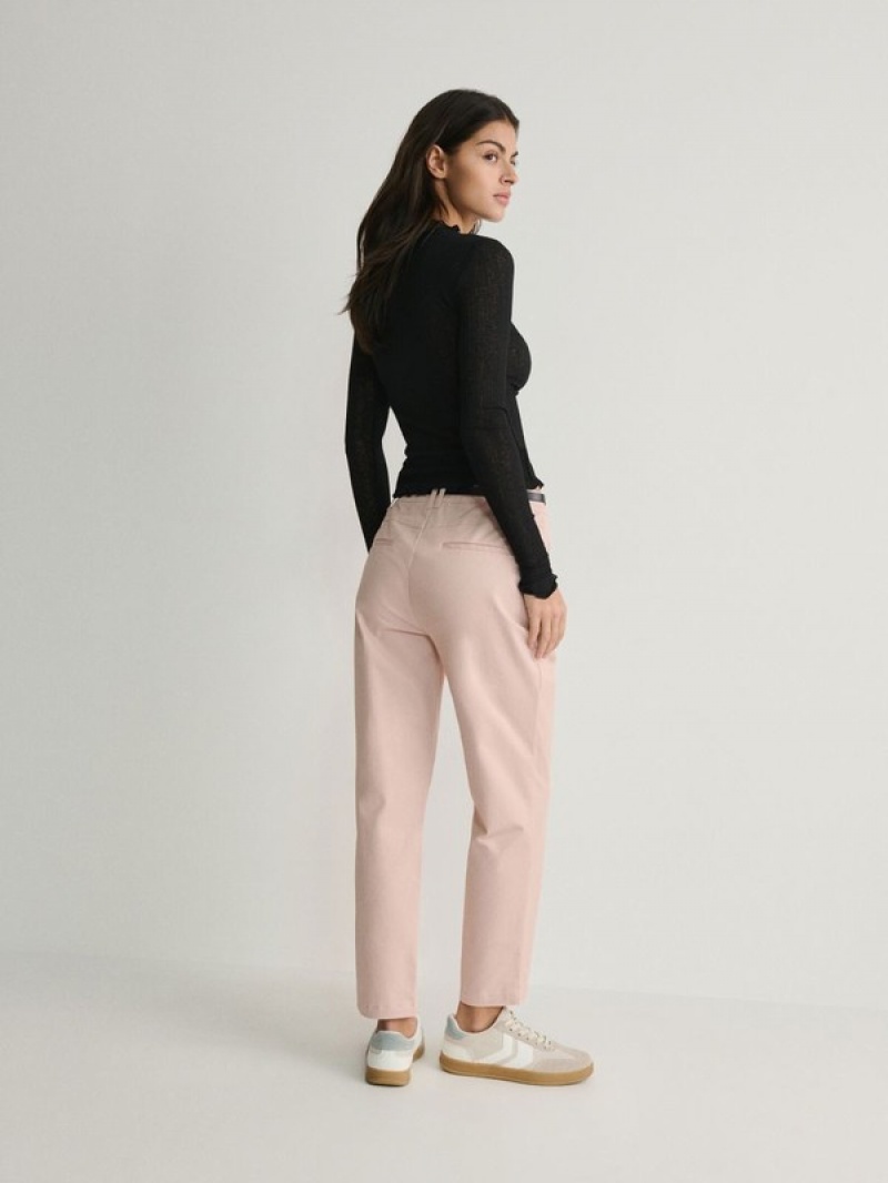 Pink Reserved Chino With Women's Trousers | GRZV-64790