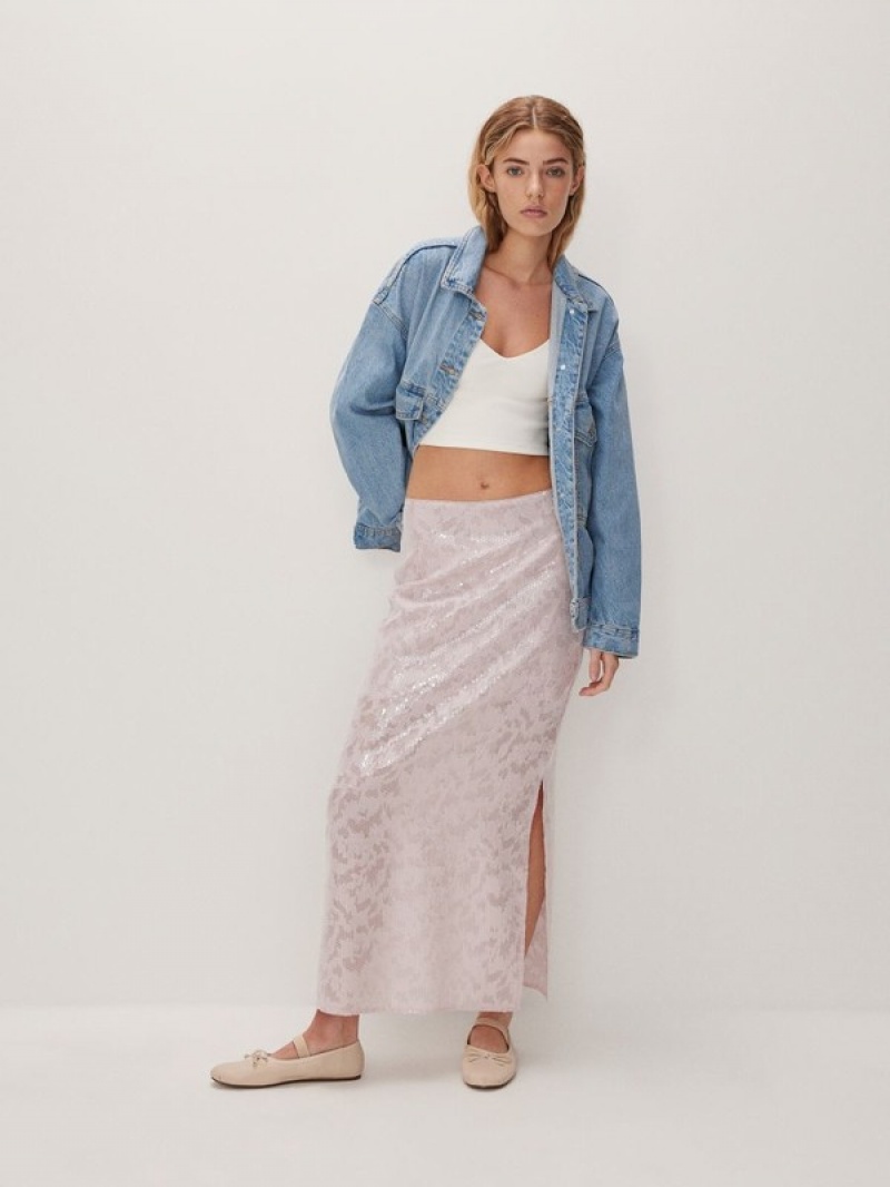 Pink Reserved Cotton Women's Skirts | JFMB-60429