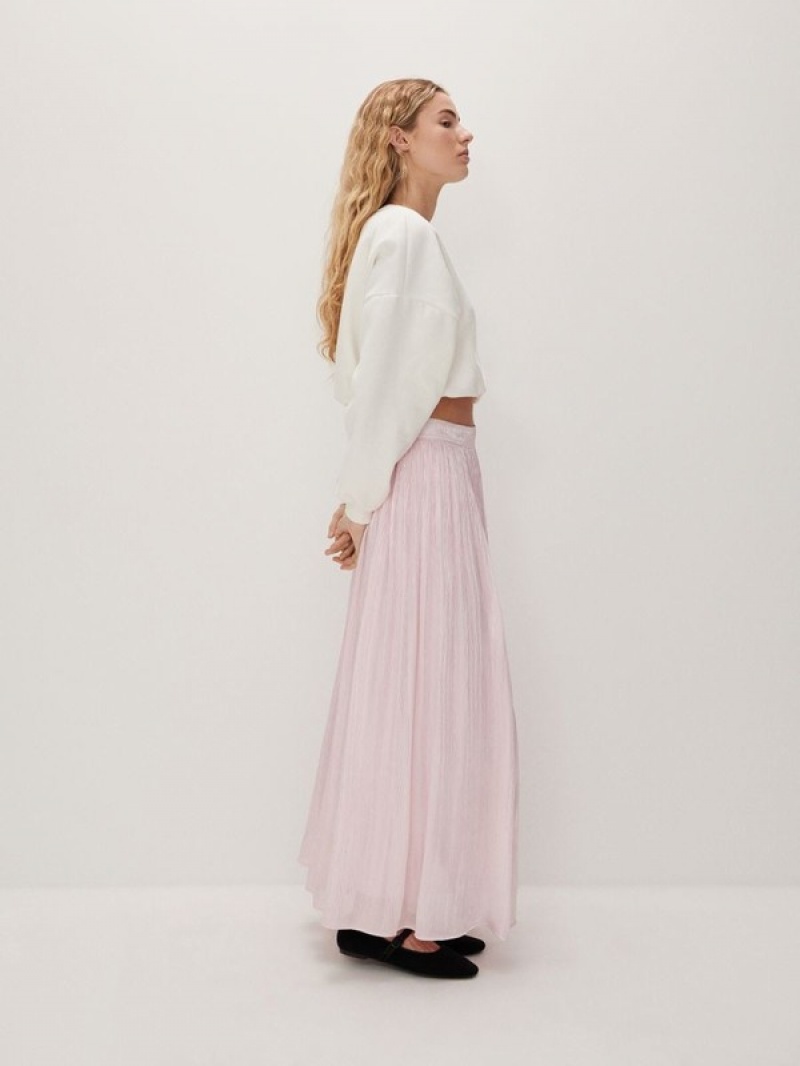 Pink Reserved Cotton Women's Skirts | UZEI-51086