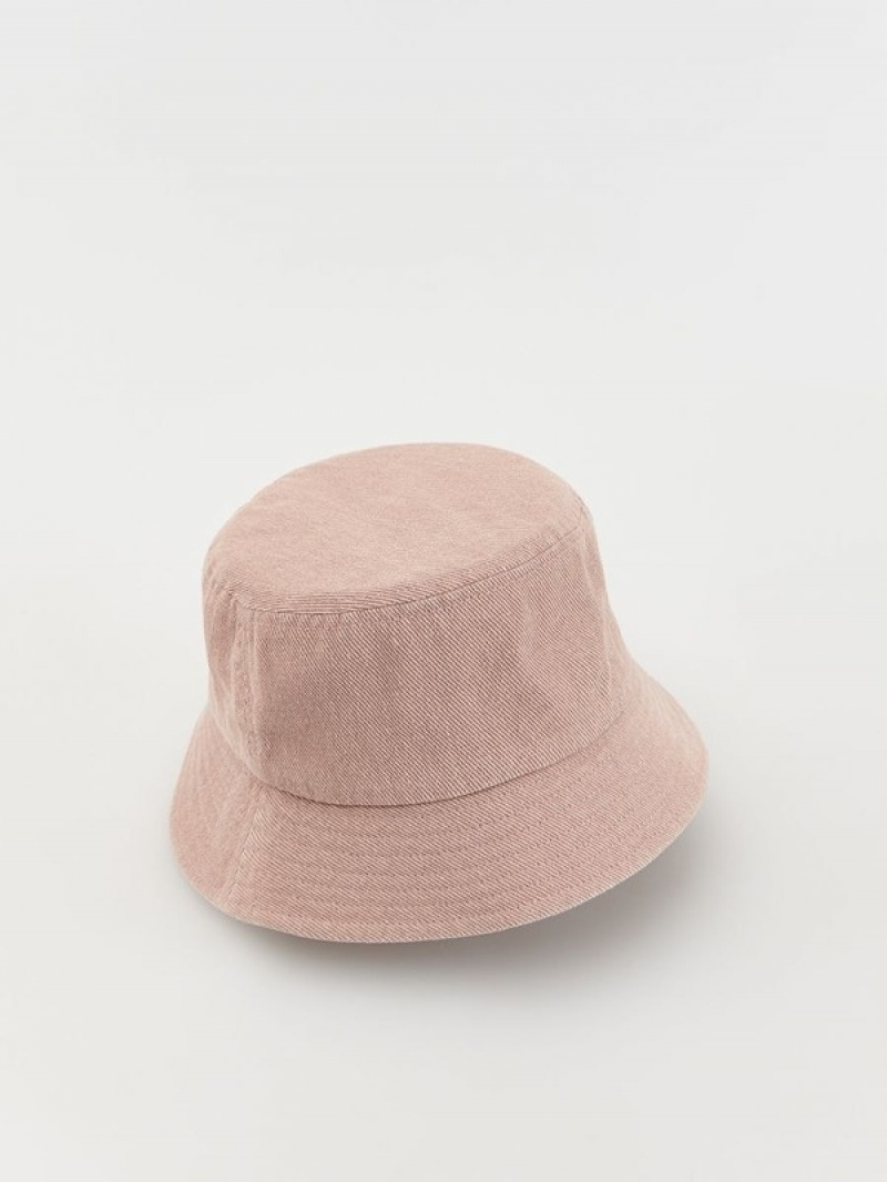 Pink Reserved Denim Bucket Girls' Hats | GKRZ-49013