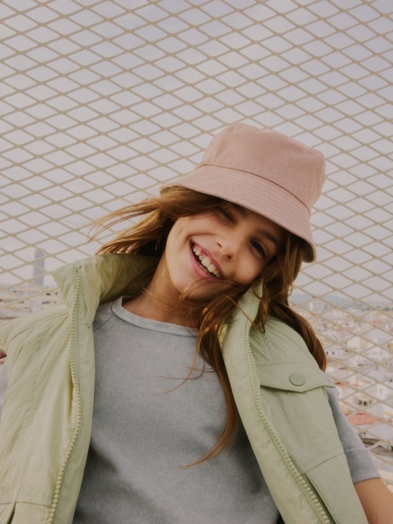 Pink Reserved Denim Bucket Girls' Hats | GKRZ-49013