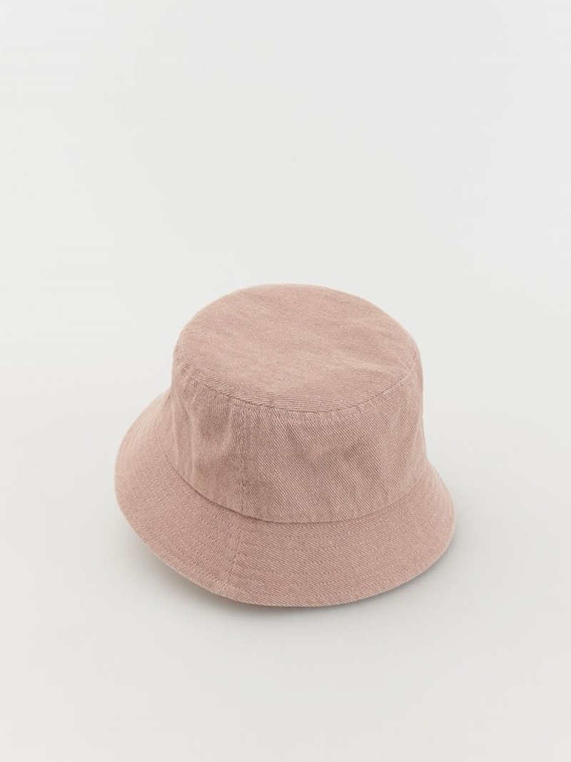 Pink Reserved Denim Bucket Girls\' Hats | GKRZ-49013