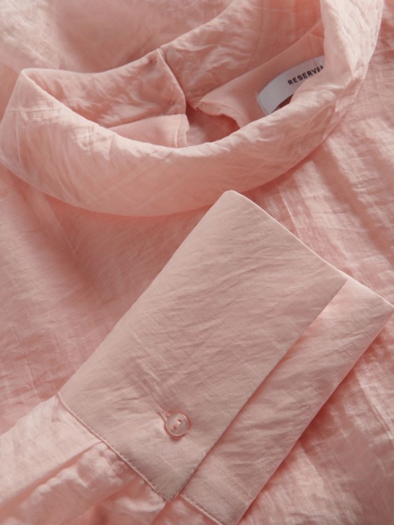 Pink Reserved Lyocell Blend Women's Shirts | VQZH-10795