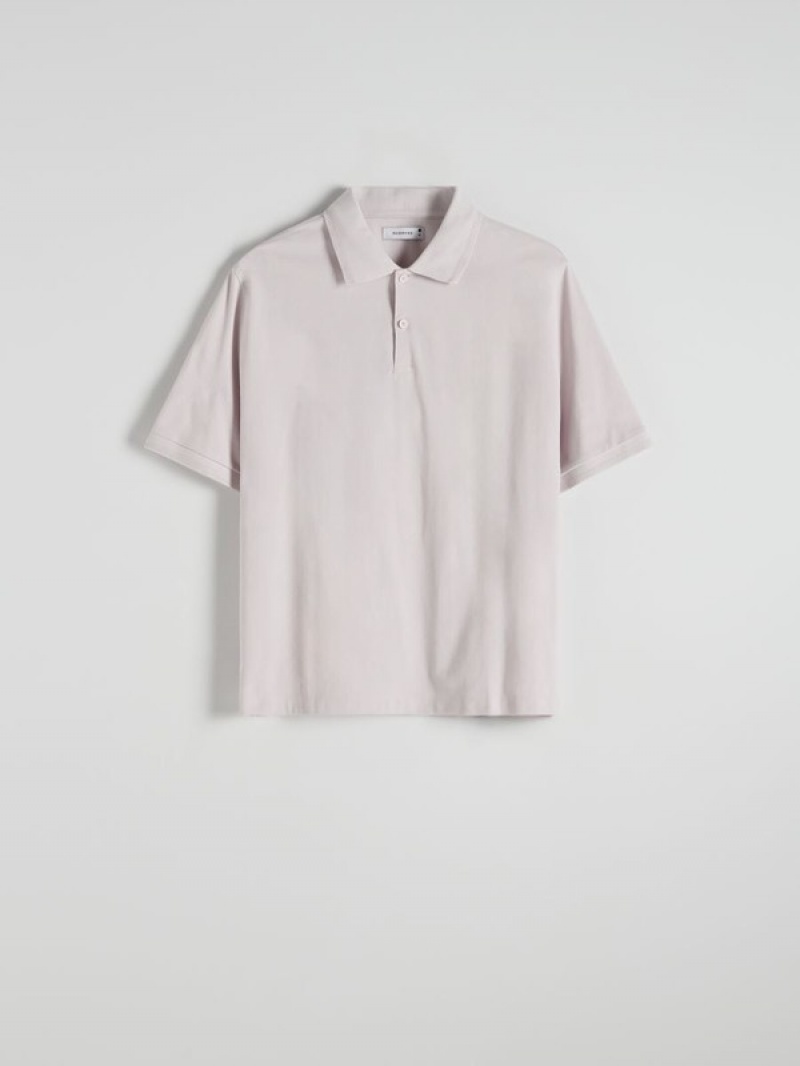 Pink Reserved Oversized Men's Polo Shirts | UJBG-79531