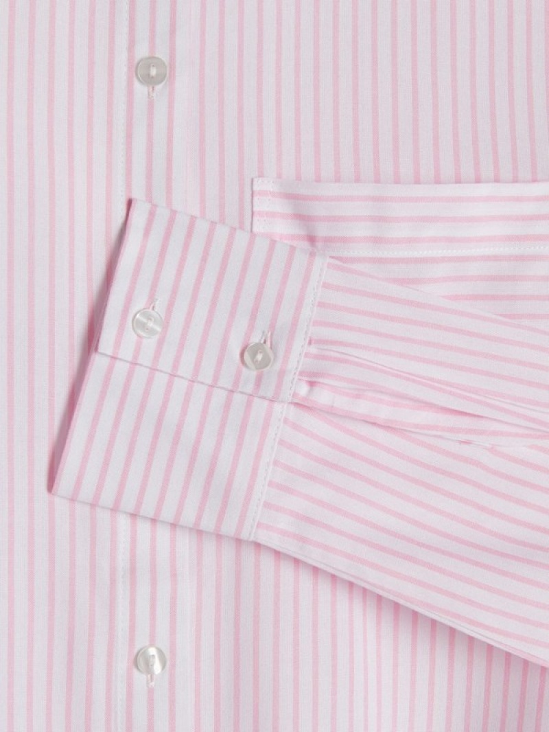 Pink Reserved Striped Women's Shirts | JKPY-82735