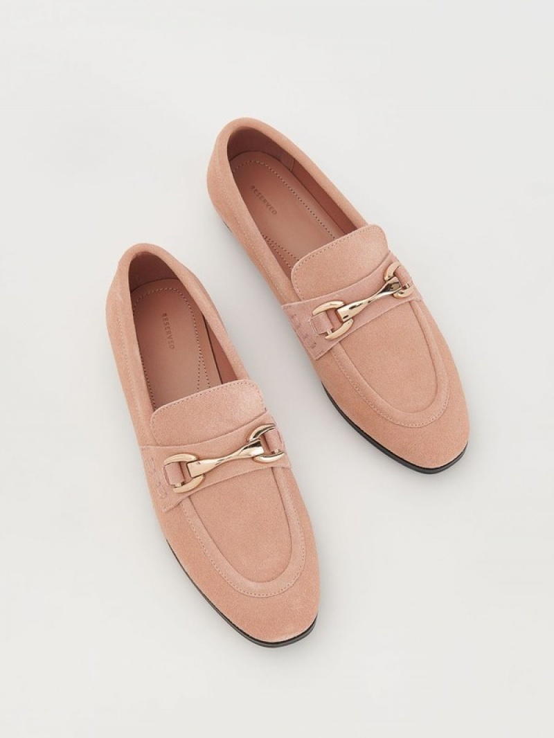 Pink Reserved Suede Women's Loafers | PBXU-18457