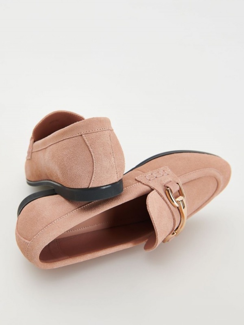 Pink Reserved Suede Women's Loafers | PBXU-18457