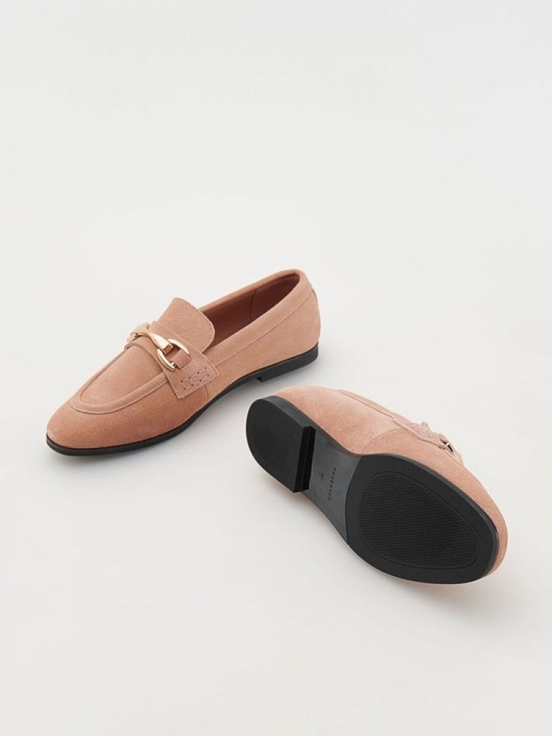 Pink Reserved Suede Women's Loafers | PBXU-18457