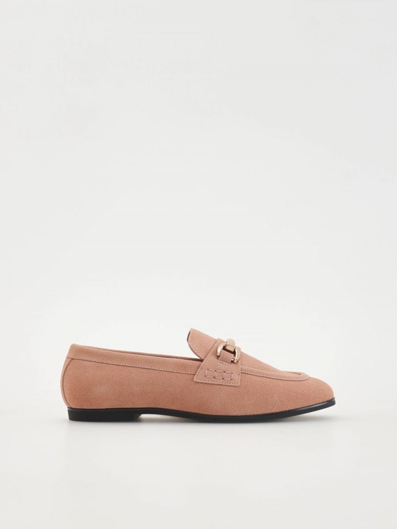 Pink Reserved Suede Women\'s Loafers | PBXU-18457