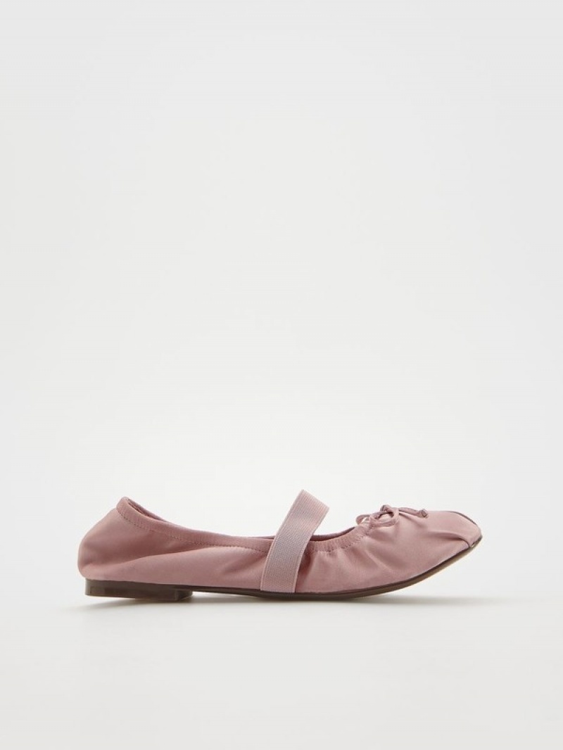 Pink Reserved T-bar Ballerinas Women's Loafers | HNYS-37129