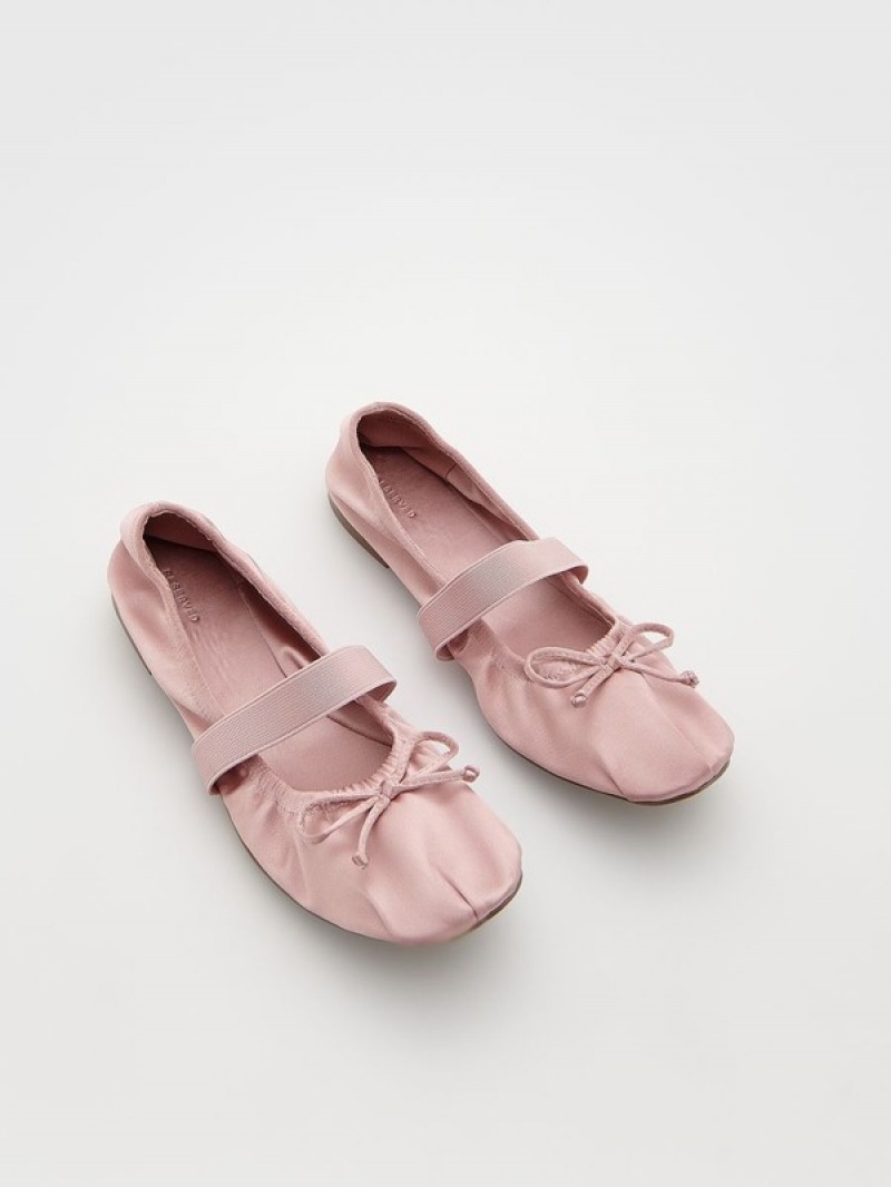 Pink Reserved T-bar Ballerinas Women's Loafers | HNYS-37129