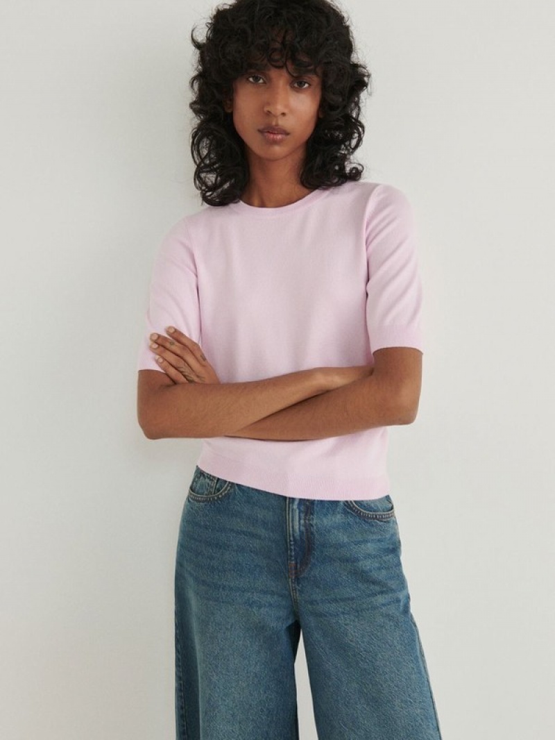 Pink Reserved Viscose Rich Women's Sweaters | OWDL-84169