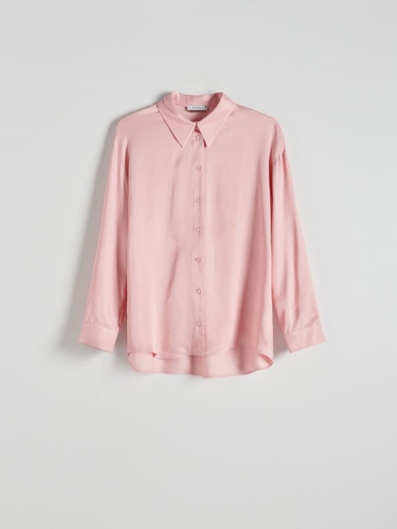 Pink Reserved Viscose Women's Shirts | AVRJ-30458