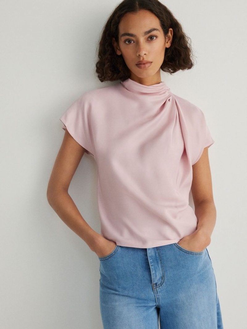 Pink Reserved Viscose Women's Shirts | MGJF-25971