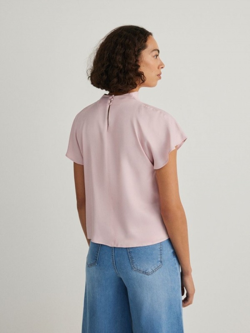 Pink Reserved Viscose Women's Shirts | MGJF-25971