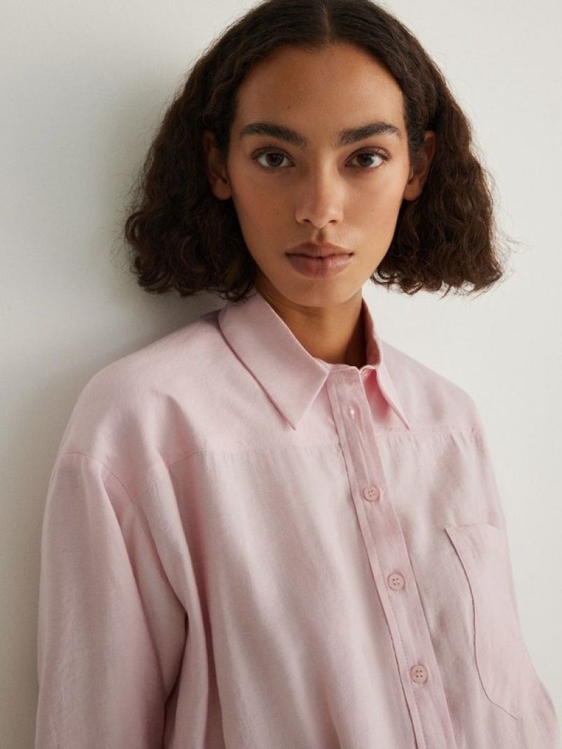 Pink Reserved Viscose Women's Shirts | ZVYP-63518