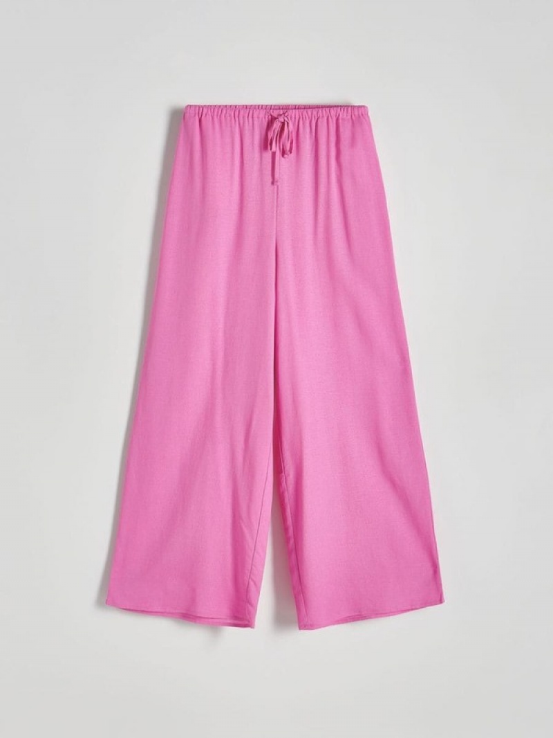 Pink Reserved Wide Legviscose Blend Women's Trousers | KLJT-02531