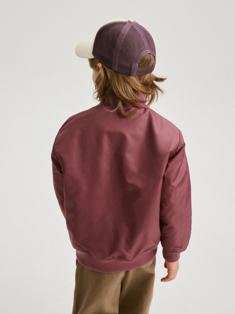 Purple Reserved Oversized Bomber Boys' Jackets | PXCJ-04387