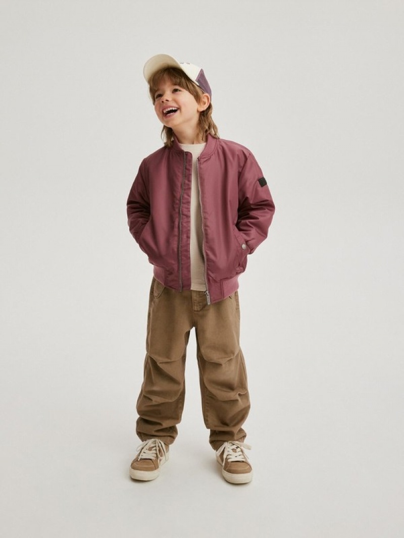 Purple Reserved Oversized Bomber Boys\' Jackets | PXCJ-04387