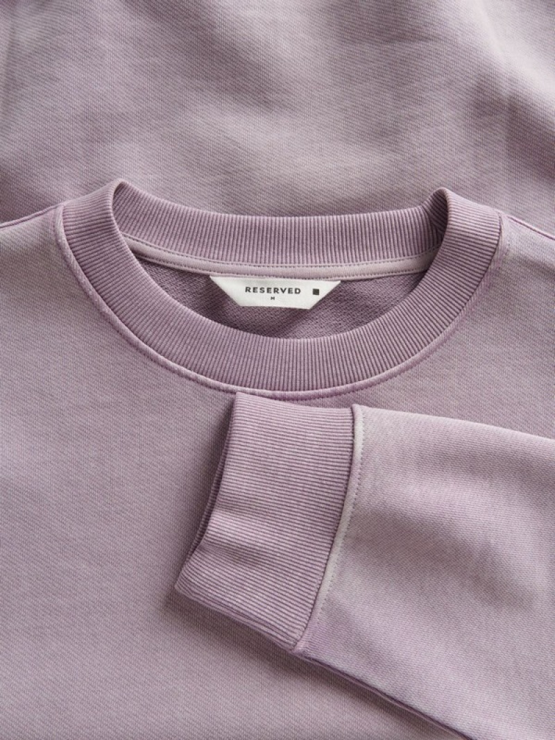 Purple Reserved Sweatwash Effect Men's Sweatshirts | KHQD-65023