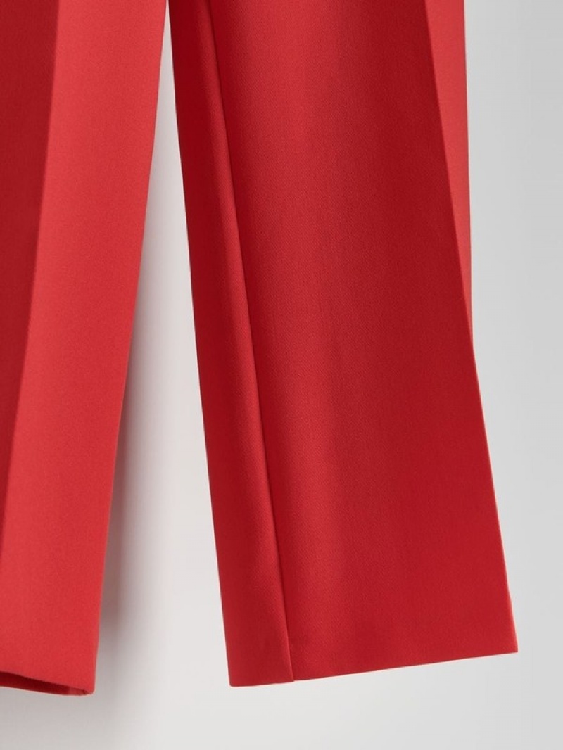 Red Reserved Pressed Crease Viscose Blend Women's Trousers | ZHNR-53874