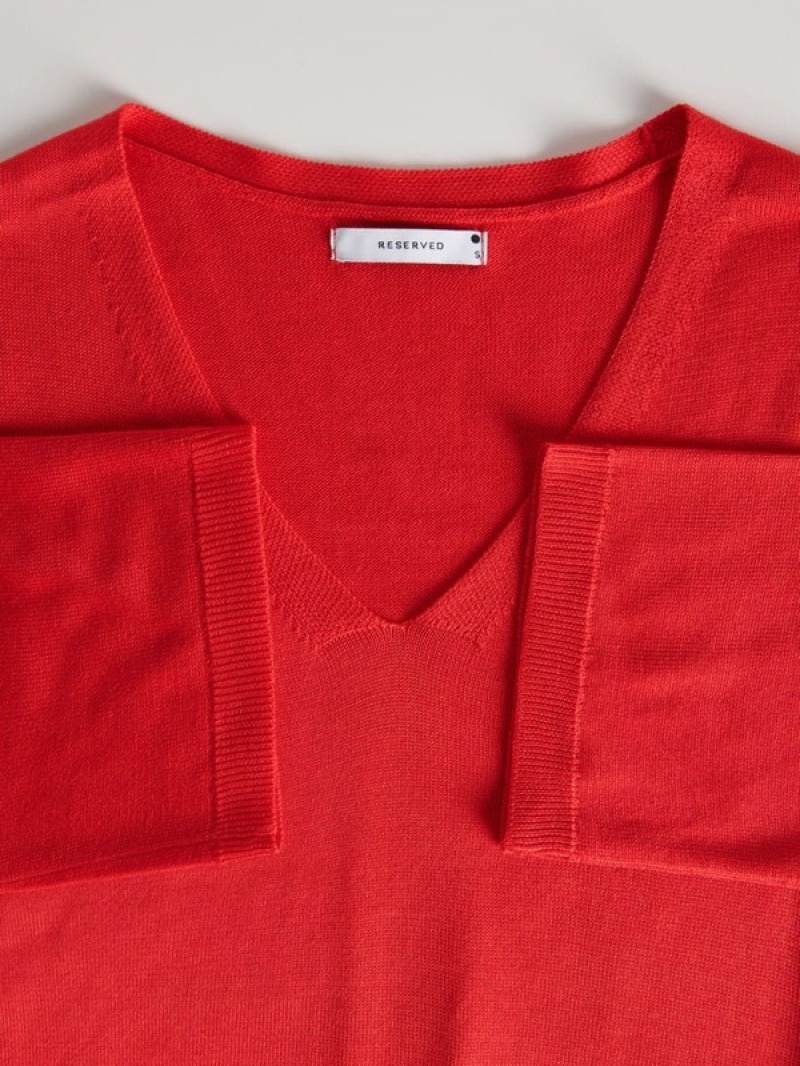 Red Reserved Viscose Rich Top Women's Shirts | CKGE-83064