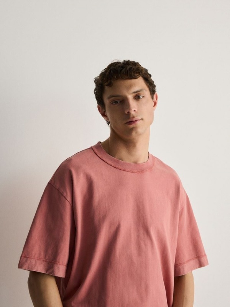 Rose Reserved Boxy Men's T-shirts | NUIW-62081