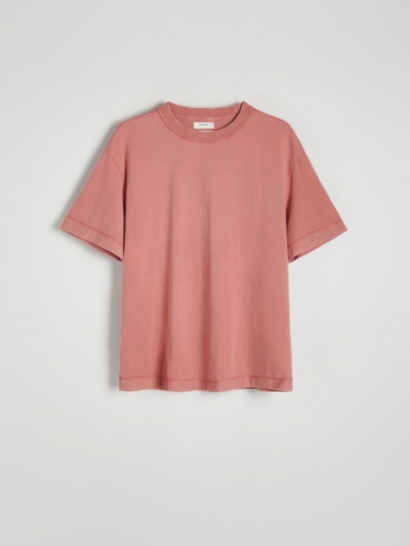 Rose Reserved Boxy Men's T-shirts | NUIW-62081