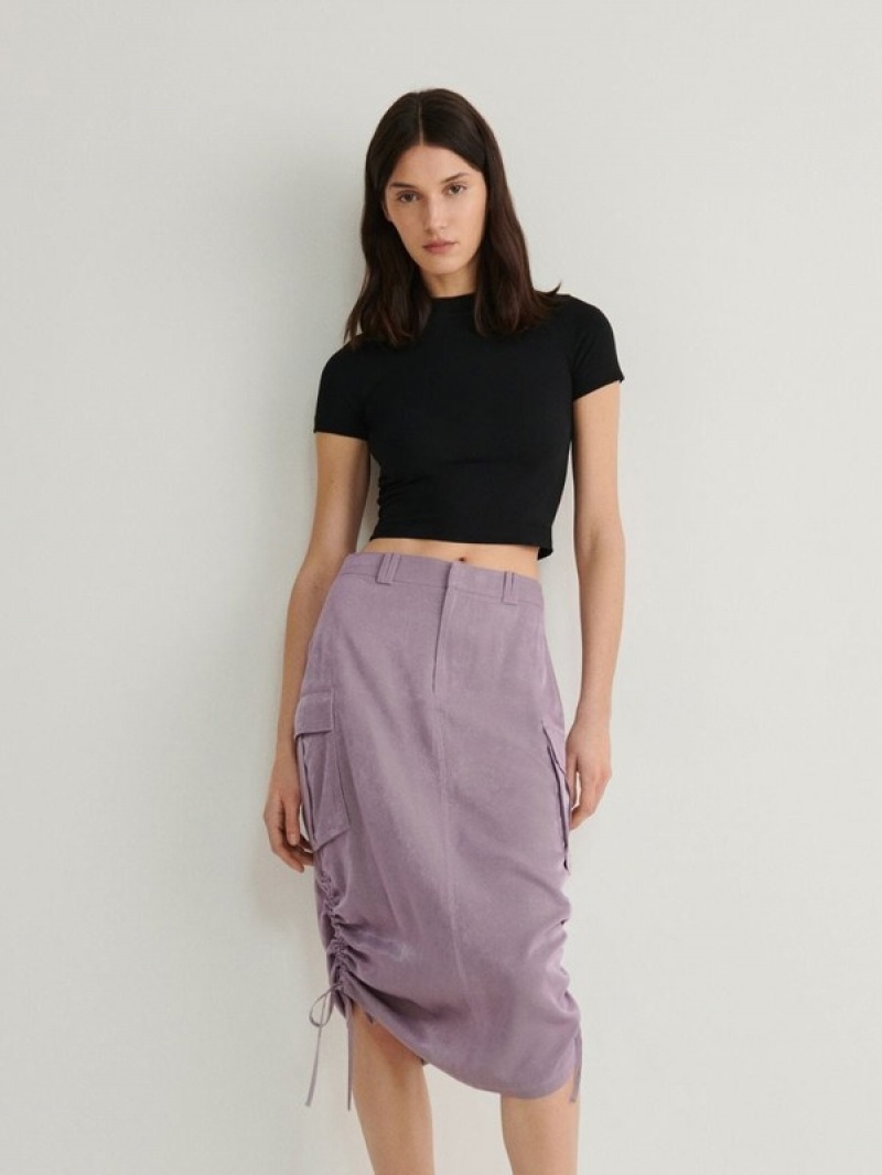 Rose Reserved Cargo Style Satin Women's Skirts | VDOT-57819