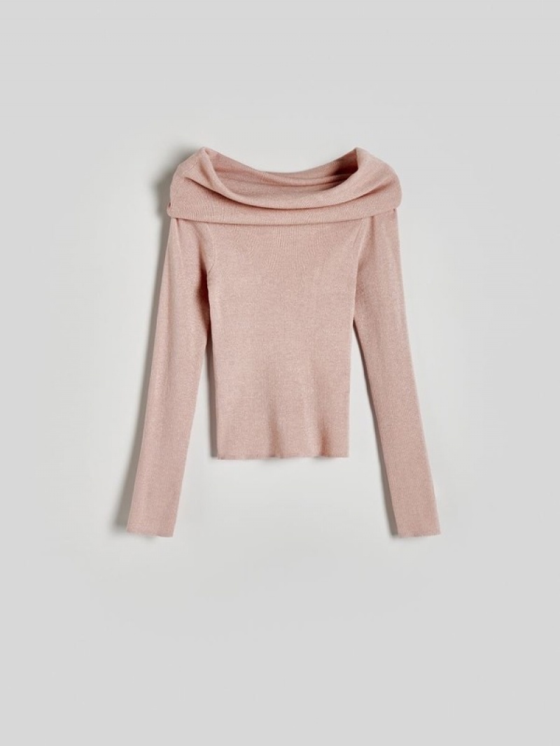 Rose Reserved Off Shoulder Women's Sweaters | QXTU-71693