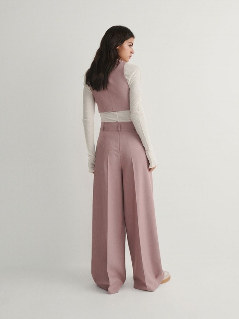 Rose Reserved Wide Leg Women's Trousers | TRAW-43072