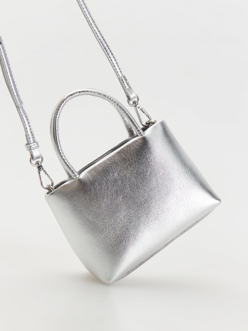 Silver Reserved Buckles Women's Bags | FPXR-24739