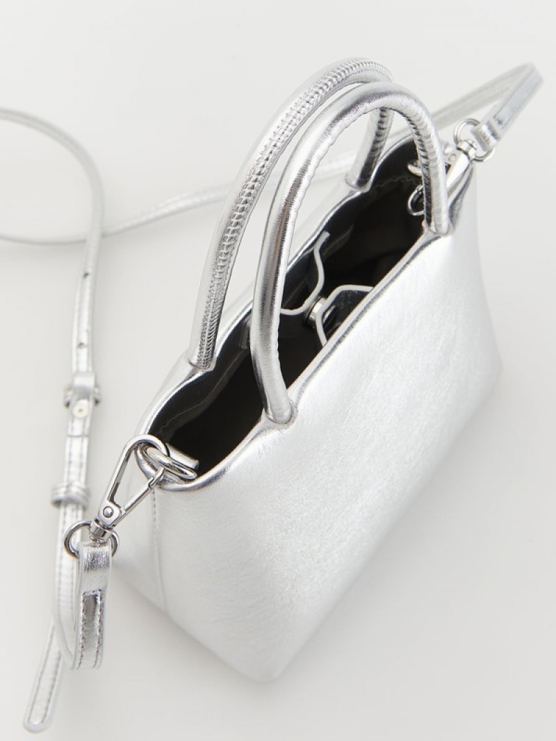 Silver Reserved Buckles Women's Bags | FPXR-24739