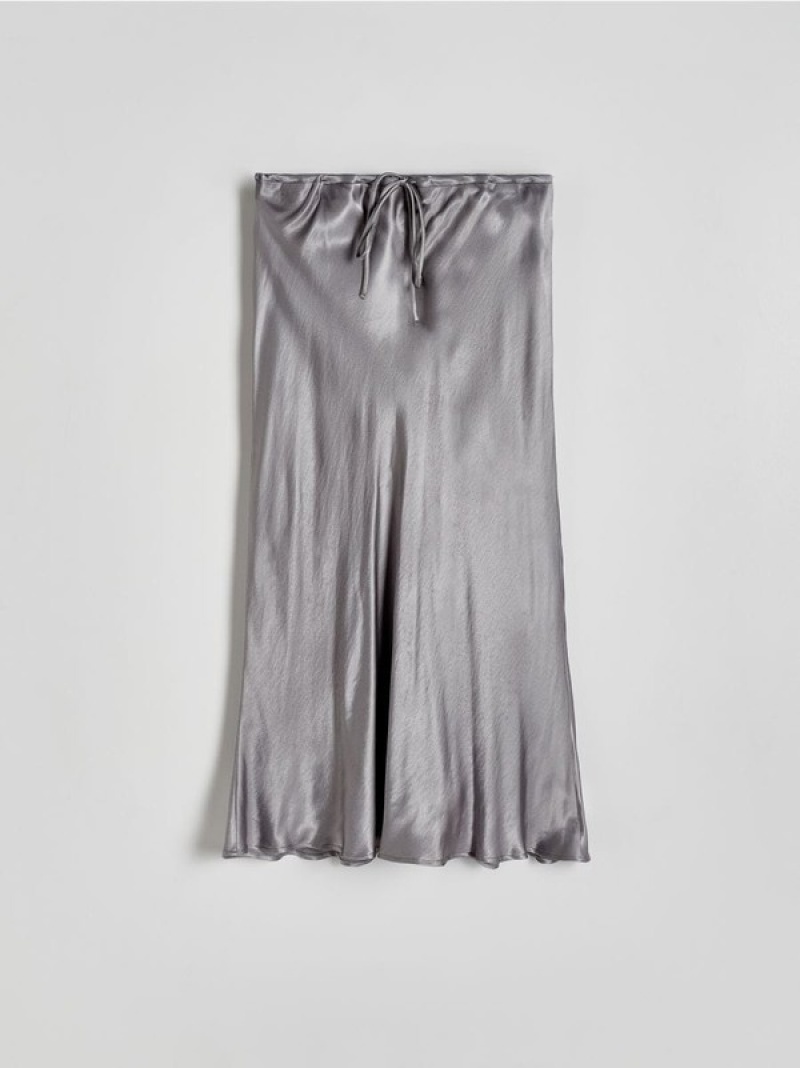 Silver Reserved Viscose Midi Women's Skirts | HPKM-81543