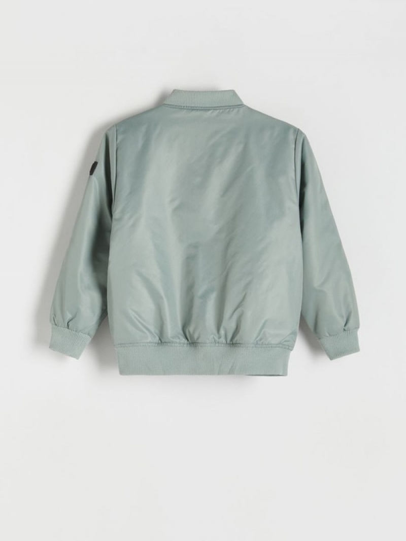 Turquoise / Green Reserved Oversized Bomber Boys' Jackets | JPYI-69471