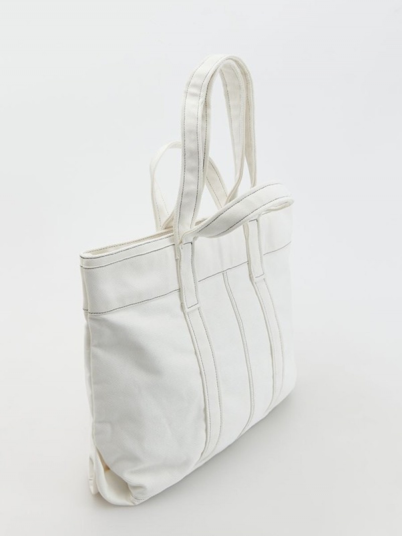 White Reserved Buckles Women's Bags | KEAB-90561