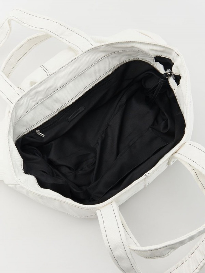 White Reserved Buckles Women's Bags | KEAB-90561