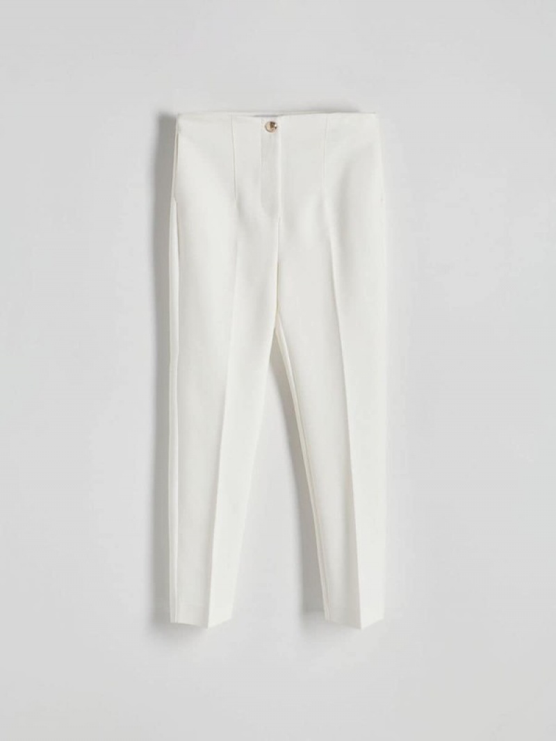 White Reserved Cargo Women's Trousers | VLQY-03627