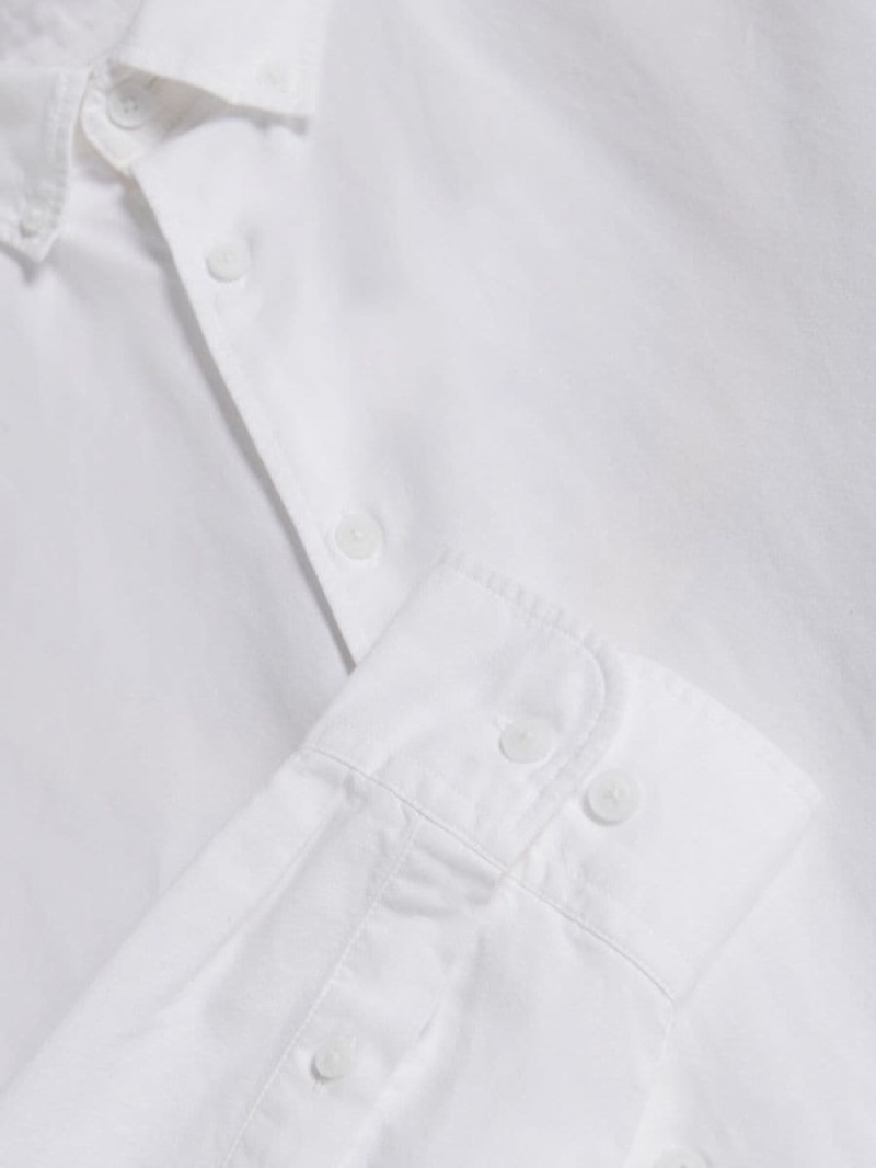 White Reserved Comfort Fit Men's Shirts | ZRQE-95217